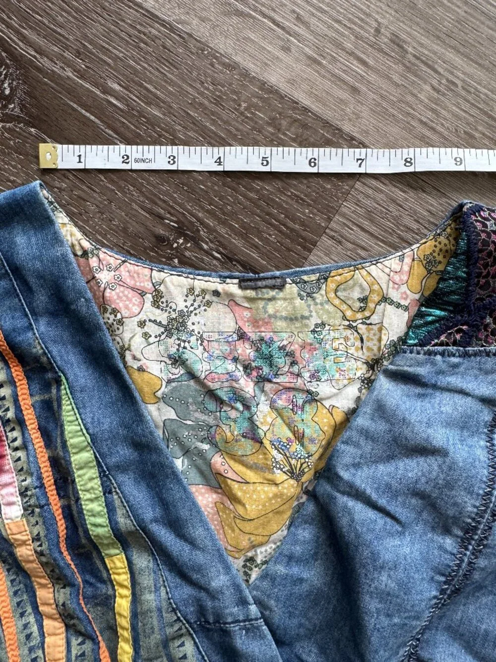 Desigual Embroidered Patchwork Babydoll Mini Dress | EU 38 - Picture 7 of 12
